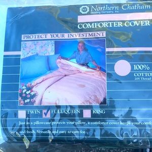 NIP! Full/Queen 100% Cotton White Comforter Cover.